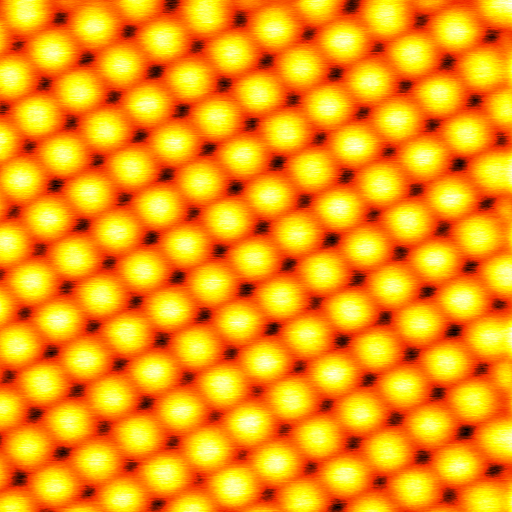Nc-AFM NaCl atomic image at 6K sample